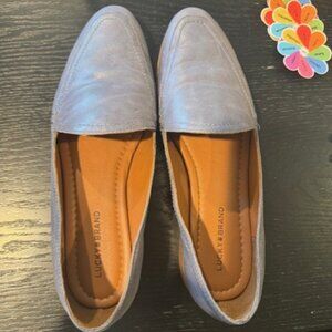 Lucky Brand Gray Leather Loafers – Women’s Size 9.5 – EUC